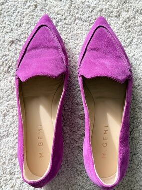 M. Gemi Fuchsia Suede Pointed-Toe Flats